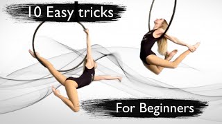 10 TRICKS ON AERIAL HOOP FOR BEGINNERS  Aerial Lyra lessons [upl. by Llenahc]