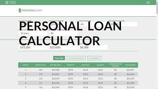 Loan Calculator For Personal Loans  Personal Loan Payments [upl. by Corena]