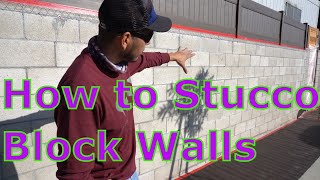 How to stucco a cinder block wall for a smooth finish part 1 [upl. by Nit]