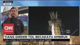 Situasi Terkini Ambruknya Kepala Kolom Tol Becakayu  Live Report [upl. by Kreitman]