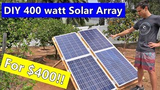 DIY 400 watt Ground Mounted Solar Array [upl. by Eamaj]