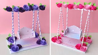 How to make a Paper Swing  DIY Miniature Swing Making at Home  Paper Crafts Idea [upl. by Koressa]