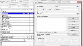 Using Solver in Excel 2016 [upl. by Ahseki]