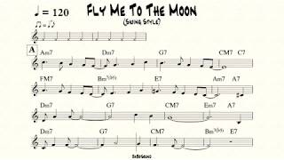 Fly Me To The Moon  Backing Track Swing Style BPM 120 [upl. by Ahsinawt238]