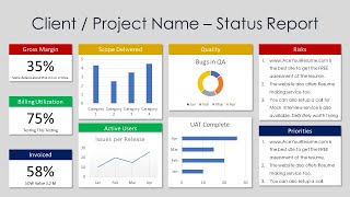 FREE Project Status Report Template Powerpoint slide design  Project Management  Agile [upl. by Nailuj396]