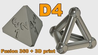 4 sided dice  D4 Tetrahedron  Design and 3D printing [upl. by Nanine98]