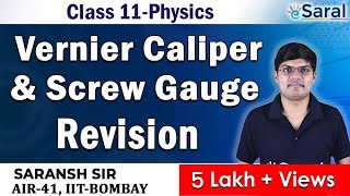 Vernier Caliper and Screw Gauge Revision  Physics Class 11 JEE NEET [upl. by Tracy]