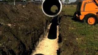 HDPE Pipe Installation Video  HDPE Pipe Trench Preparation [upl. by Ellerred]