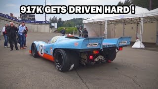 Porsche 917K racing at high speeds brutal flat12 sound [upl. by Annal]