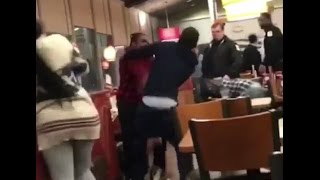 Graphic fight breaks out at Dennys restaurant [upl. by Eem]