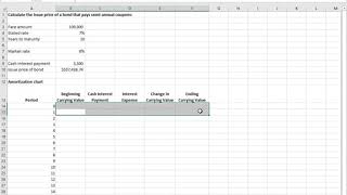 Bond Pricing and Amortization with Excel [upl. by Gehlbach]