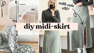 DIY MidiSkirt With A Side Slit [upl. by Einnaffit571]