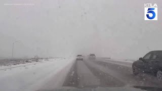 Near whiteout conditions on Vegas to LA freeway [upl. by Obmar]