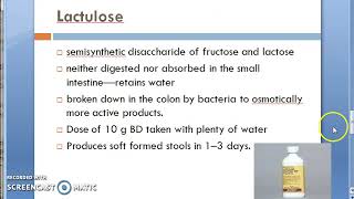 Pharmacology 672 a Laxative Lactulose constipation treatment osmotic purgative [upl. by Stephana205]