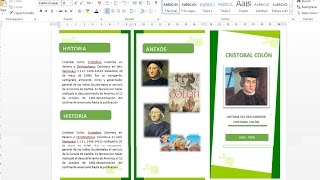 Como crear un tríptico en word 2013  2016 [upl. by Murdock963]