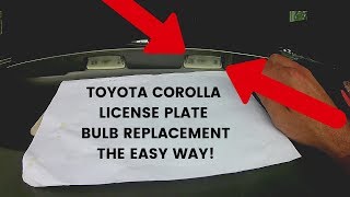 How To Replace Toyota Corolla License Plate Lamp Bulb [upl. by Abram643]