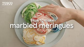 How to Make Marbled Meringues  Tesco [upl. by Fisch206]