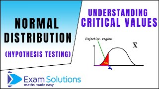 Understanding Critical values Hypothesis testing for Normal Distribution  ExamSolutions [upl. by Lach]