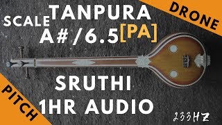 Tanpura Sruthi  Drone  A Scale or 65 Kattai  Pa Panchamam Pancham  233Hz [upl. by Eiznekam]