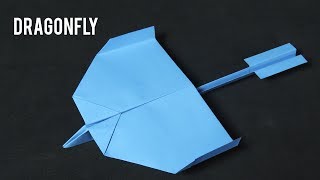 Como Hacer Un Avión De Papel Planeador DRAGONFLY  How To Make Paper Airplane [upl. by Burnsed310]