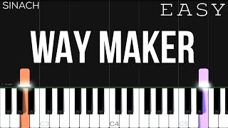 Sinach  Way Maker  EASY Piano Tutorial [upl. by Weinrich]