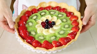 Crostata di Frutta Ricetta per Base Crema e Gelatina  Homemade Fruit Pie Recipe [upl. by Retsel458]