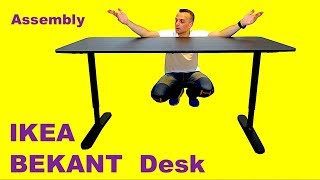 IKEA BEKANT Desk Assembly  Hight adjustable seating Ikea Desk nonmotorised [upl. by Dahs569]