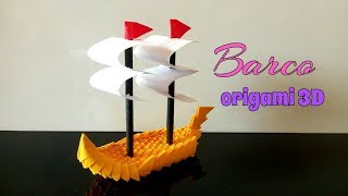 BARCO ORIGAMI 3D con POCAS PIEZAS [upl. by Sachs]