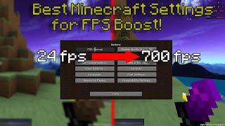 BEST Minecraft Settings for FPS Boost UPDATED 2022 [upl. by Sialac987]