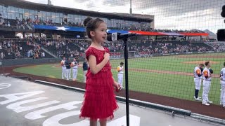 5YearOld Ella Tokita Sings National Anthem at Las Vegas Aviators Game [upl. by Eilatan228]