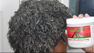 How I Defined My NATURAL 4C Curls Using Bentonite Clay  Aztec Healing Clay Mask [upl. by Melosa]