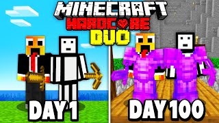 We Survived 100 Days In Hardcore Minecraft  Duo Minecraft Hardcore 100 Days [upl. by Naujed]