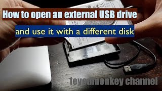 How to open a portable usb hard drive case and use it with a different internal disk [upl. by Kila]