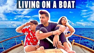 LIVING ON A BOAT FOR 24 HOURS  Rimorav Vlogs [upl. by Elum]