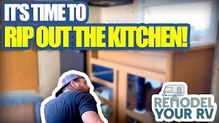 RV Remodel Kitchen Stove and Cabinet Removal [upl. by Tsugua]