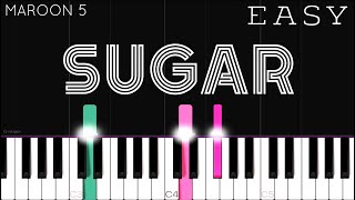 Maroon 5  Sugar  EASY Piano Tutorial [upl. by Ytak213]