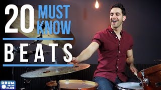 20 MUST KNOW Drum Beats For Beginner Drummers  Drum Beats Online [upl. by Nahgaem341]