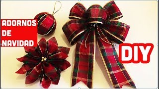 Como hacer moños de Navidad para decorar el árbol  DIY How to make christmas bows for the tree [upl. by Oigroeg]