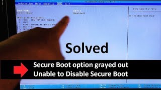 How to Fix Secure Boot option grayed out in BIOS Disable Secure Boot UEFI Windows 710 [upl. by Rosol]