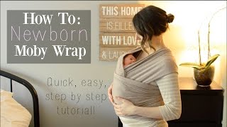 How To Moby Wrap with a Newborn ♡ Newborn Hug Hold  CARRYING A NEWBORN [upl. by Lanita]