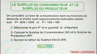 Comment calculer le surplus du consommateur et le Surplus du producteur [upl. by Heddi]