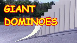 GIANT DOMINOES  World’s BIGGEST domino simulation [upl. by Ahsehyt946]