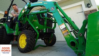 HOW TO REMOVE AND REINSTALL A JOHN DEERE FRONT END LOADER 🚜 [upl. by Freudberg602]