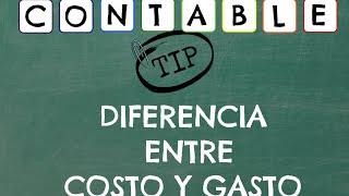 DIFERENCIA ENTRE COSTO Y GASTO [upl. by Roos]