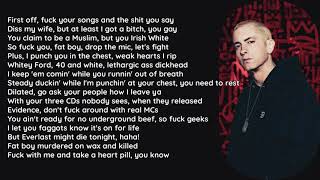 Eminem  Quitter Everlast Diss Lyrics HQ [upl. by Enrev]