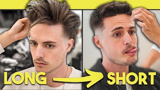 3 Haircuts From Long To Short  Slickback Textured Quiff Mullet Short Fringe  4 Mens Hairstyles [upl. by Edwyna]