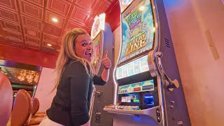 Greta Plays A UNIQUE Slot Machine At Downtown Las Vegas [upl. by Lyndes]