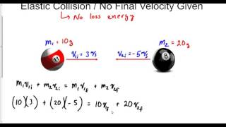 Perfect Elastic Collision  No Final Velocity Given [upl. by Yelnik]