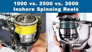 Inshore Spinning Reel Sizes 1000 vs 2500 vs 3000 Series Reels [upl. by Oos105]