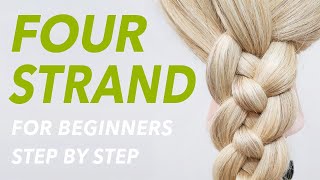 How To 4 Strand Braid Step by Step For Beginners  EverydayHairInspiration [upl. by Nagyam53]